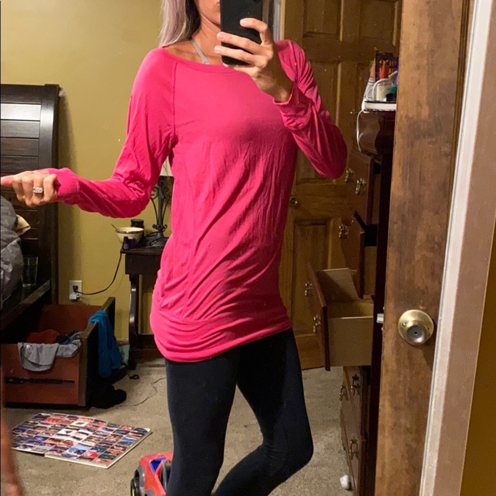 Hot pink nike oversized long sleeve shirt